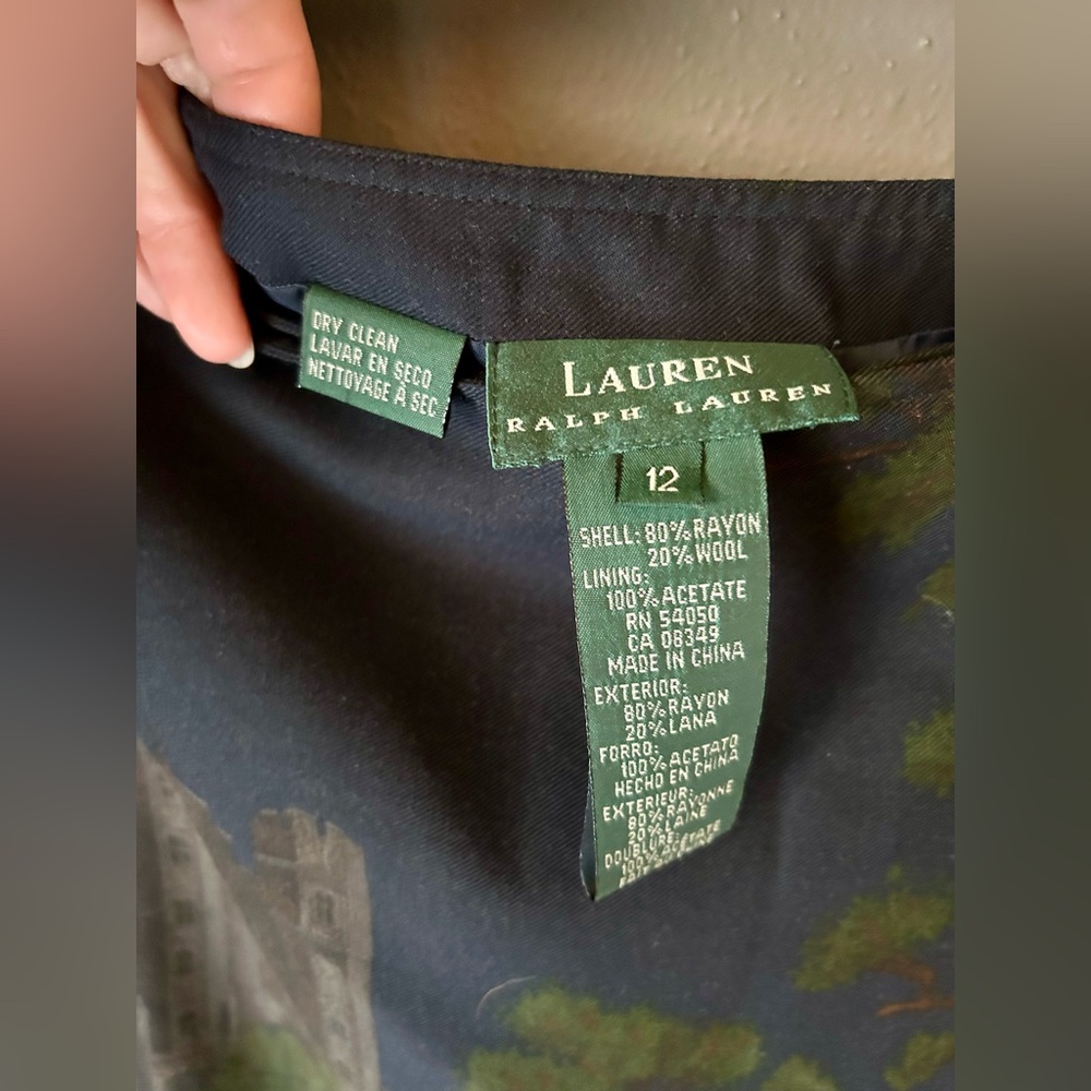 Ralph Lauren Scenic Print Maxi Skirt in Navy, Green & Brown - Picture 5 of 7